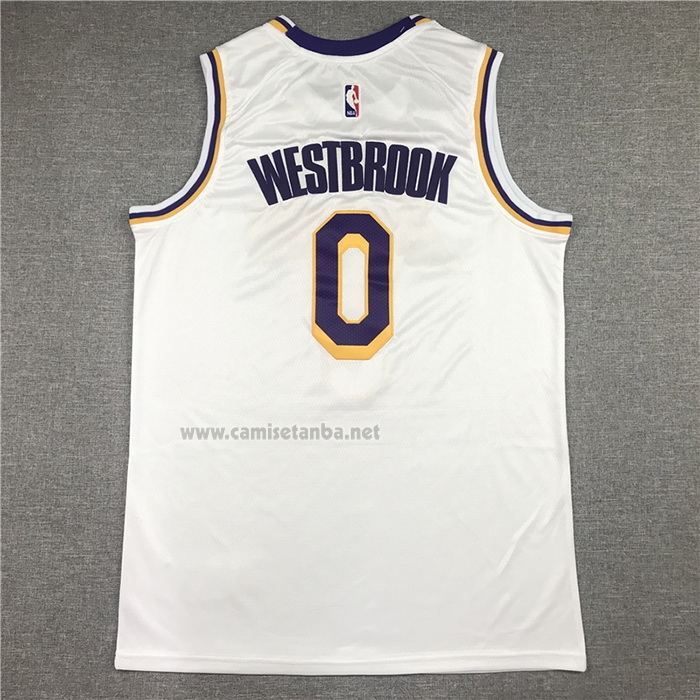 Camiseta Los Angeles Lakers Russell Westbrook #0 Association 2021 Blanco